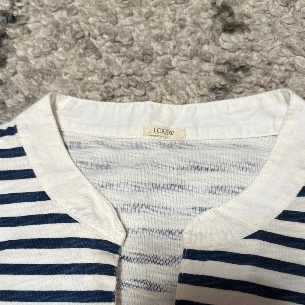 JCrew XS/S Striped Navy and White Shirt